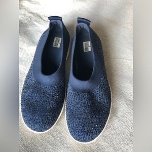 Fitflop Navy Sparkle Slip On Shoes
